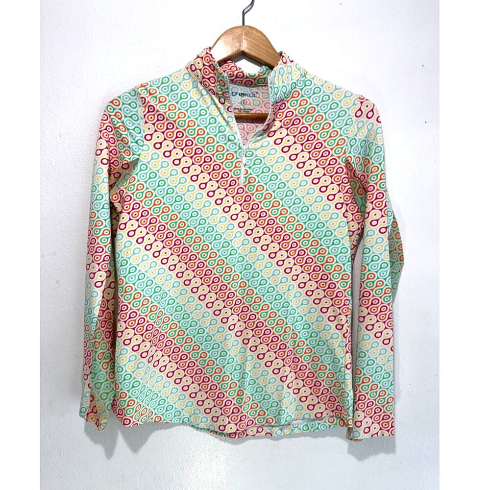 IBKUL performance outdoor shirt UPF 50+ quick dry cool feel airy stripes women S